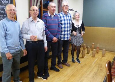 Photo of the winners at the Skittles & Supper evening at the Claypipe Inn – May 7, 2024