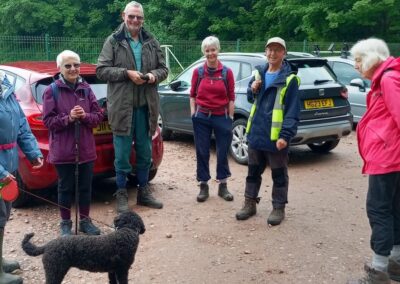 Photo of walkers in the car park at Spetisbury – May 18, 2024