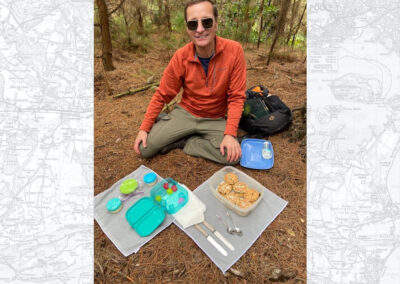 Photo of walk leader who treated the group to a cream tea picnic during the rest break – June 15, 2024