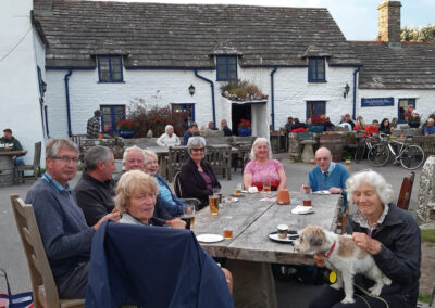 Photo of walkers at Square and Compass pub – July 11, 2024