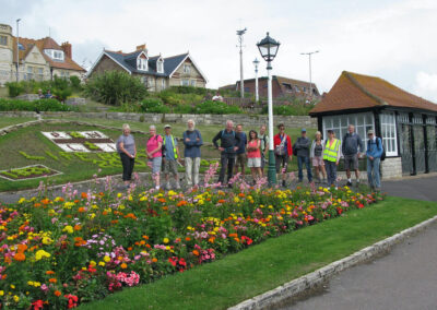 Photo of walking group in Greenhill Gardens, Weymouth – July 13, 2024