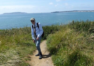 Photo of the only group member to turn out for the Bowleaze Cove circular walk – July 17, 2024