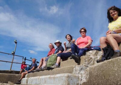 Photo of walkers during picnic break by the Sandbanks ferry – September 14, 2024