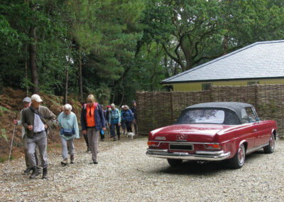 Photo of walkers passing a 1970 Mercedes 280 SE – October 2, 2024