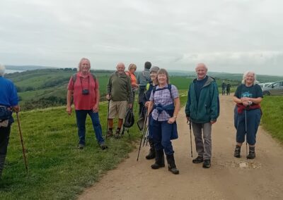 Photo of walkers setting off from the car park above Ringstead Bay – October 30, 2024