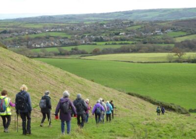 Photo of walkers descending West Hill – December 4, 2024