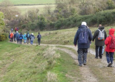 Photo of walkers heading towards the Glebe estate – December 31, 2024