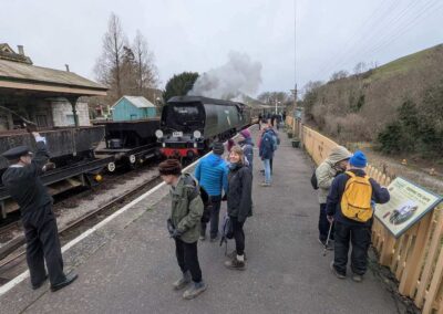 Photo of walkers at Corfe Castle railway station – January 4, 2025