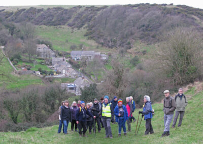 Group photo taken on ascent to West Hill – February 1, 2025