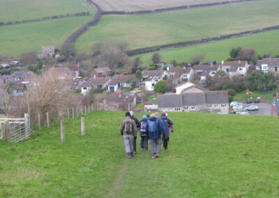 Photo of walkers heading back to West Lulworth – February 9, 2025